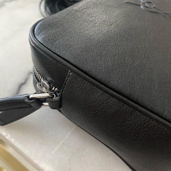 Authentic ( YSL) Saint Laurent Lou Camera Bag, Leather Small Black Crossbody - Picture 13 of 16